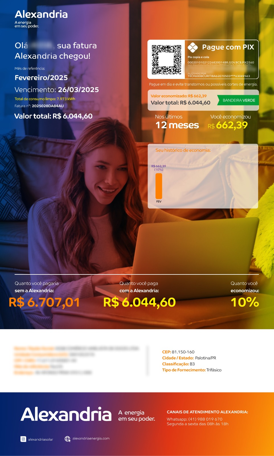 Conta injetada em Palotina-PR